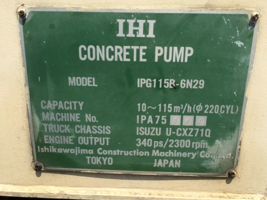 รถปั๊มปูน ISUZU CXZ71Q 29เมตร รถปั๊มปูน ISUZU CXZ71Q 29เมตร