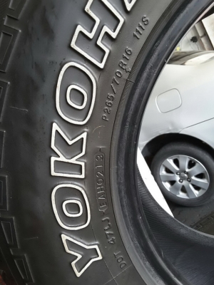 Yokohama AT 265/75/16 ปี12 สภาพสวยๆ 1ชุด Yokohama AT 265/75/16 ปี12 สภาพสวยๆ 1ชุด