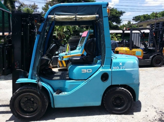 +++ ขายโฟล์คลิฟท์  TOYOTA 8FD30  ขนาด  3  ตัน  เครื่องยนต์ดีเซล  เสา  3  เมตร   เกียร์ออโตเมติค  ยางตัน