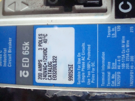 ขายเบรกเกอร์Cutter Hammer 200A ขายเบรกเกอร์Cutter Hammer 200A