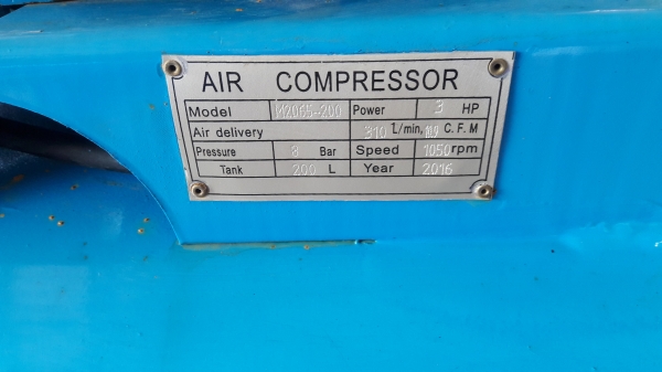 ปั๊ม ขนาด200 ลิตร 2สูบ  ไฟ220v  พร้อมมอเตอร์ 3แรง