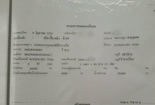 ขาย รถสิบล้อ ฟูโซ่ 240ดั้มสามมิตร ปี57 รถสวยพร้อมใช้งาน