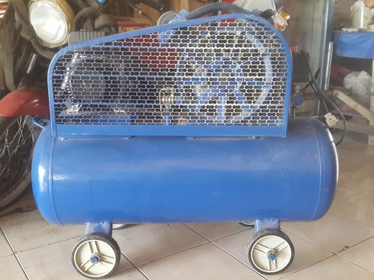 ปั๊มลมไทเกอร์ ขนาดถัง 92 ลิตร 2 หัวสูบ ไฟบ้าน มอเตอร์ 1 แรง 12,000