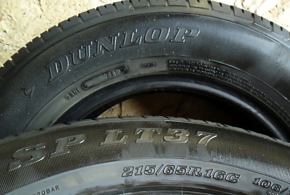 ยางกระบะขอบ16  ดันล็อป215-65-R16 ลงพื้นปลายปี13 (4เส้น2,700)