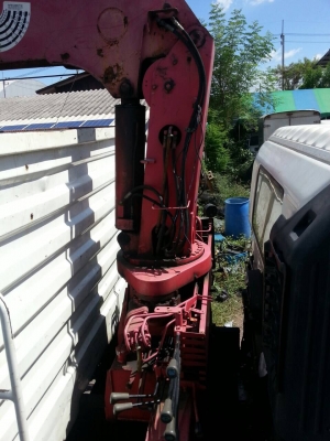 รถฮีโน่ 10 ล้อ ( รั้ว ) ติดเครน 5 ตัน. FL8J  220 แรงม้า. ปี 52.  ( รถวิ่ง 14x,xxx กม. )     สนใจติดต่อ  081 - 6079515