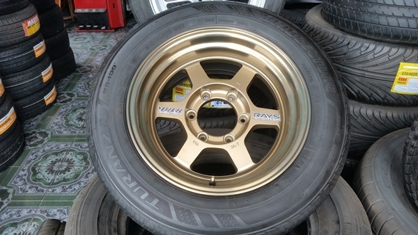 ขายแม็กใหม่ 16 TE37 6รู หน้า8 OFF 0 ยางเปอร์เช็นปี14  4 ล้อ