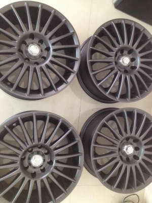 ขายล้อแม็กขอบ 15 กว้าง 6.5 ออฟ 38 4 รู 100 4 รู 114 สภาพไมซ่อมไม่ดุ้ง ทำสีเทากัลมา สวยๆ 5900