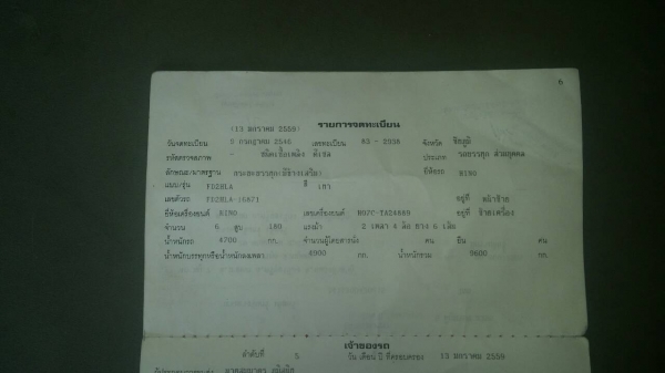 หกล้อ ฮีโน่ FD2H~HO7C180โบว์อินเตอร์ ช่วงยาว 6.20ม สภาพเสวยบางเดิมพร้อมวิ่งงาน ทะเบียนพร้อมโอน หกล้อ ฮีโน่ FD2H~HO7C180โบว์อินเตอร์ ช่วงยาว 6.20ม สภาพเสวยบางเดิมพร้อมวิ่งงาน ทะเบียนพร้อมโอน