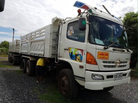 ขายรถพ่วง Hino เครื่อง 320 แรง กระบะดัมพ์สามมิตร ลูก 3 เพลาแท้