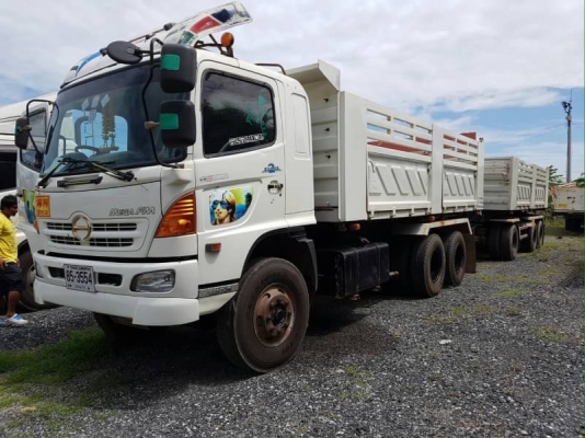 ขายรถพ่วง Hino เครื่อง 320 แรง กระบะดัมพ์สามมิตร ลูก 3 เพลาแท้