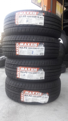 ยาง 195/55/15 ปี 16 Maxxis ma p3 ราคา 4 เส้น =5800