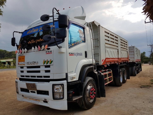 ขายรถบรรทุกดั้ม Isuzu fxz  360  ปี 55  พ่วงแม่ลูก