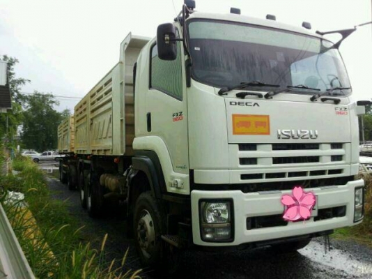 ขายรถบรรทุก 22 ล้อ พ่วงแม่-ลูกดั๊มพ์ คอกเสมอหัว ยี่ห้อ ISUZU DEGA FXZ 360 แรงม้า ปี 2557  ( การันตีรถสวยจริงๆ  เจ้าของขายเอง )