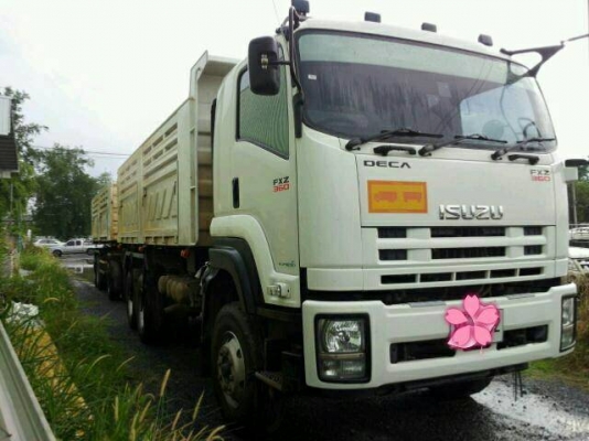 ขายรถบรรทุก 22 ล้อ พ่วงแม่-ลูกดั๊มพ์ คอกเสมอหัว ยี่ห้อ ISUZU DEGA FXZ 360 แรงม้า ปี 2557  ( การันตีรถสวยจริงๆ  เจ้าของขายเอง )