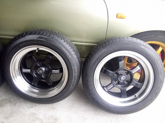 TE37 ขอบ 15 หน้า 7 หลัง 8 พร้อมยางปลายปี 13 TE37 ขอบ 15 หน้า 7 หลัง 8 พร้อมยางปลายปี 13