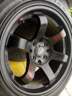 TE37 ก้านยก ขอบ 15 กว้าง 8 พร้อมยางสภาพดี TE37 ก้านยก ขอบ 15 กว้าง 8 พร้อมยางสภาพดี