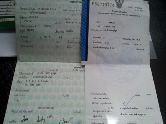 ขายซูซูกิ RC100 (ทะเบียนโอน ภาษีเต็ม ปี59)