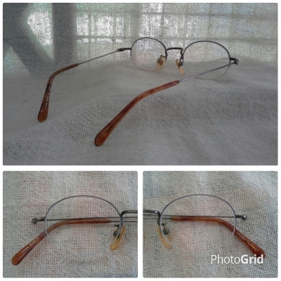 แว่นสายตายาวฮาล์ฟริมเลสที่อาร์ตที่สุด  Original GIORDANO made in Japan