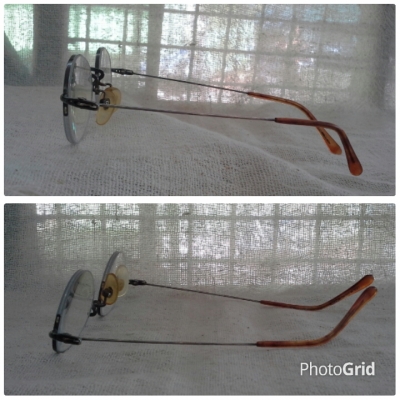 แว่นสายตายาวฮาล์ฟริมเลสที่อาร์ตที่สุด  Original GIORDANO made in Japan