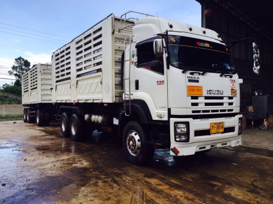 ขายรถพ่วงดัมพ์ ISUZU เครื่อง 360 แรง ปี 55 กระบะดัมพ์สามมิตร ลูก 3 เพลาแท้ รถสวยจัด ยางเต็ม พร้อมใช้งาน