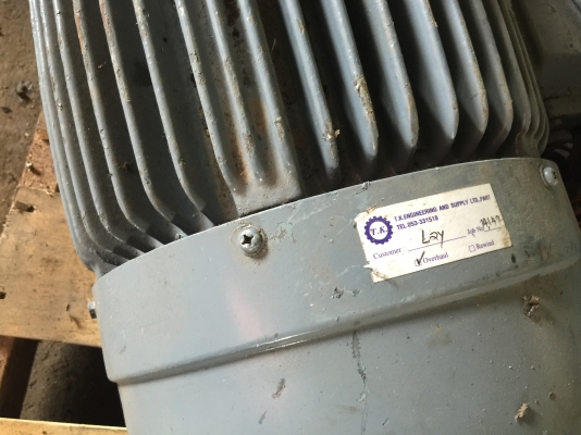 มอเตอร์ขนาด 15 แรงม้า ยี่ห้อ TECO ใช้ไฟ 380 V. 3 เฟส รอบ 1455 รอบต่อนาที