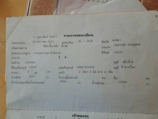 6 ล้อท้ายลาด 145 แรง สภาพดี รถห้างวางหัวนอก เล่มพร้อม