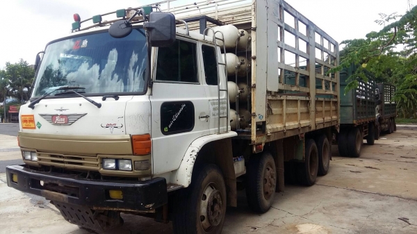 ขายรถพ่วงไม่ดัมพ์ Hino sumo227 วางเครื่อง K13D-260 แรง ยังไม่ลงเล่มมี inv จากเซียงกง ติดแก๊ส กระบะเหล็กไม่ดัมพ์ ลูก 2 เพลา