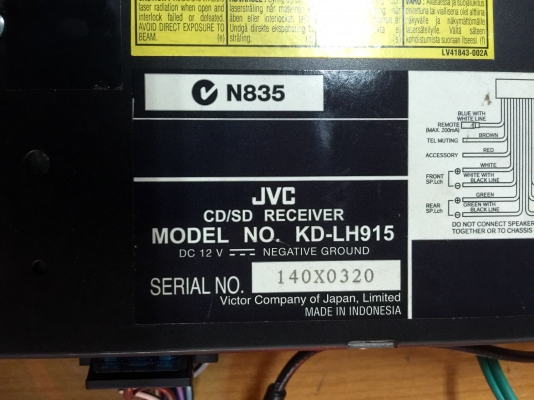 ขายวิทยุJVC KD-LH915 พร้อมช่องเสียบการ์ดSDปรีเอ้า3ชุด TOP