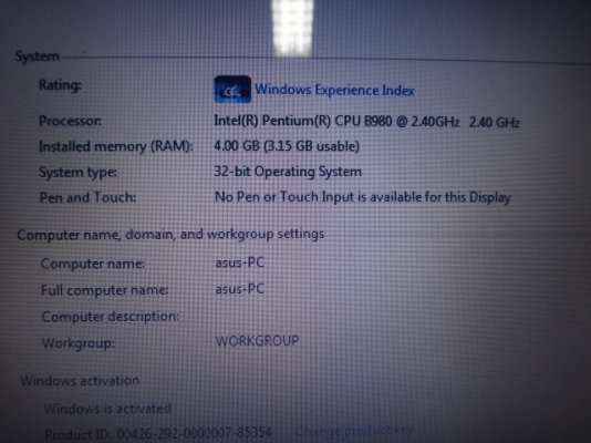 ASUS X45V Pentium B980 2.4GHz