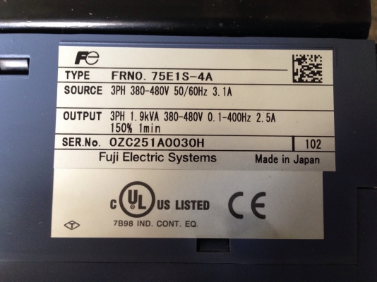 ขาย Inverter Fuji 1HP. 380V made in Japan ปรับรอบมอเตอร์ สภาพสวยมาก ตัดจากตู้ พร้อมใช้งานครับ ขาย Inverter Fuji 1HP. 380V made in Japan ปรับรอบมอเตอร์ สภาพสวยมาก ตัดจากตู้ พร้อมใช้งานครับ