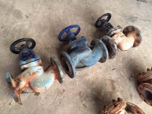 รวมมิตรวาล์วผีเสื้อ เหล็กเหนียว หน้าแปลน ท่อขนาด 8" วาล์ว 2.5" เชีวาล์ว 8"