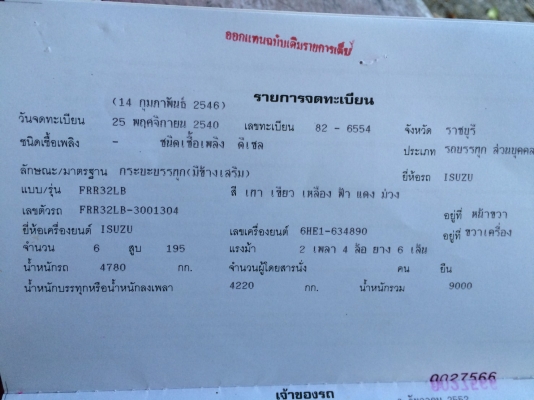 รอ๊คกี้  195  แรง เทอร์โบ  ยาว 6 เมตร  รถสภาพพร้อมใช้งาน  ราคา  495,000 บาท