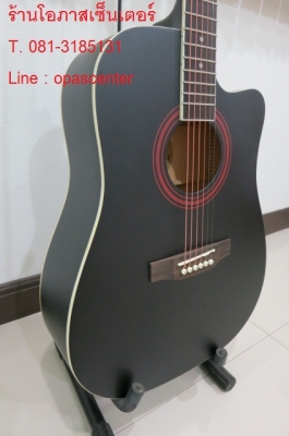 กีต้าร์โปร่ง ใหญ่ คอเว้า 41 นิ้ว CB SKY สีดำ ขัดด้าน สวยมาก ขอบขาว ของใหม่ มือหนึ่ง