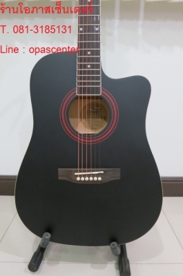 กีต้าร์โปร่ง ใหญ่ คอเว้า 41 นิ้ว CB SKY สีดำ ขัดด้าน สวยมาก ขอบขาว ของใหม่ มือหนึ่ง