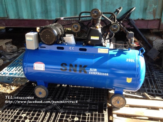 สินค้าใหม่แกะกล่อง*เครื่องปั๊มลม SNK UNUSED: N-200 ขนาด 200 ลิตร,3 สูบ,4HPแรง, 380V.(ไฟ3เฟส/โรงงาน)ยังไม่เคยใช้งาน ราคาเพียง 17,500 บาท