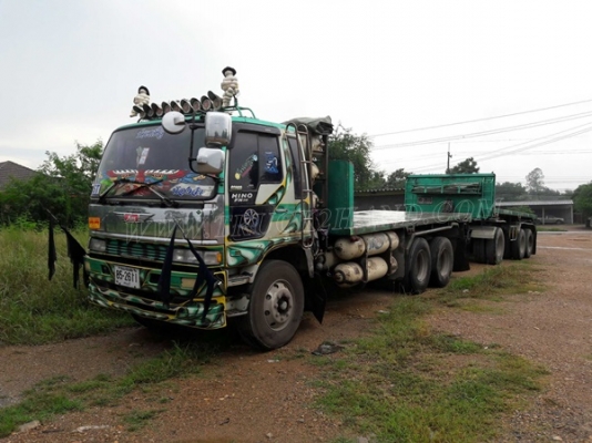 รถบรรทุกพ่วง แม่-ลูก 22 ล้อ ยี่ห้อ HINO ปีจดทะเบียน 2555 ขนาดเครื่อง 240 แรงม้า