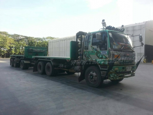 รถบรรทุกพ่วง แม่-ลูก 22 ล้อ ยี่ห้อ HINO ปีจดทะเบียน 2555 ขนาดเครื่อง 240 แรงม้า