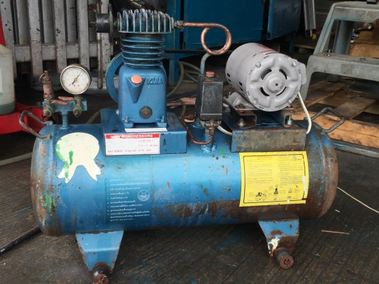 ลูกค้าโอนมัดจำแล้วครับ ปั๊มลมใซร์เล็ก 1สูบ1/4HP Up Motor เป็น1/3HP 220V 4pole 35L