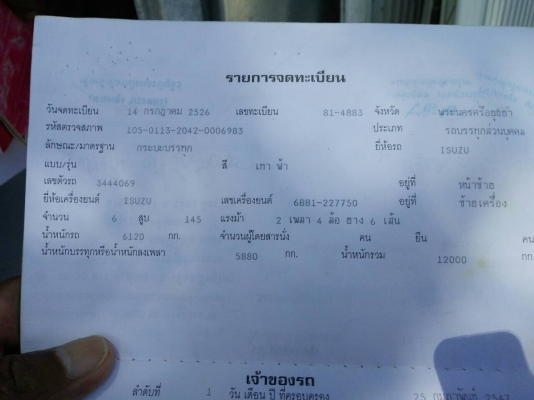 หกลล้อ อีซูชุ JCM 6BB1-145เครนTANADO 3ตัน ช่วงยาว5.80ม สภาพรถใช้งาน ทะเบียนพร้อมโอน ราคาเบาๆ 385,000บ หกลล้อ อีซูชุ JCM 6BB1-145เครนTANADO 3ตัน ช่วงยาว5.80ม สภาพรถใช้งาน ทะเบียนพร้อมโอน ราคาเบาๆ 385,000บ