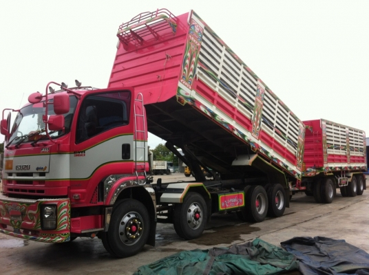 ขาย ISUZU FYH 360 พ่วงแม่ลูก กระบะเหล็กคอกเกษตรดั๊ม อู่ ศรีสวัสดิ์  รถปี 56 ปลายปี