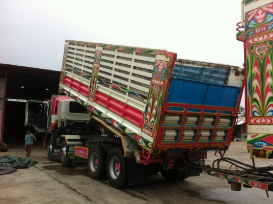 ขาย ISUZU FYH 360 พ่วงแม่ลูก กระบะเหล็กคอกเกษตรดั๊ม อู่ ศรีสวัสดิ์  รถปี 56 ปลายปี