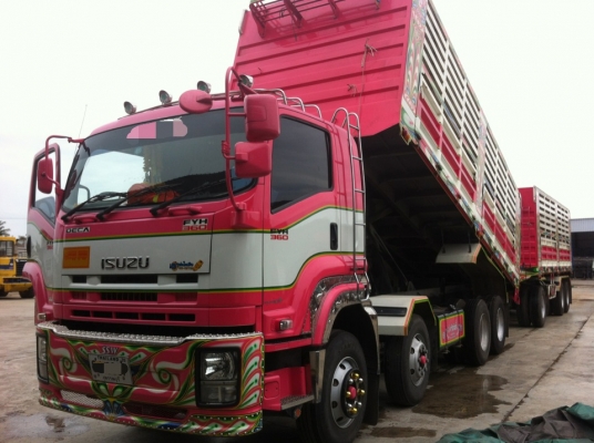 ขาย ISUZU FYH 360 พ่วงแม่ลูก กระบะเหล็กคอกเกษตรดั๊ม อู่ ศรีสวัสดิ์  รถปี 56 ปลายปี