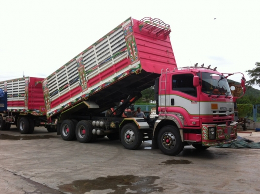 ขาย ISUZU FYH 360 พ่วงแม่ลูก กระบะเหล็กคอกเกษตรดั๊ม อู่ ศรีสวัสดิ์  รถปี 56 ปลายปี