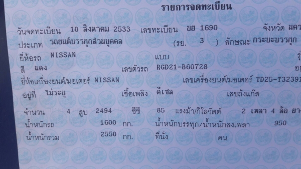 รถกระบะหัวเดียว NISSAN ปี33 เครื่อง 2500 ราคา 50,000 บ.รถอยู่สระบุรี รถกระบะหัวเดียว NISSAN ปี33 เครื่อง 2500 ราคา 50,000 บ.รถอยู่สระบุรี