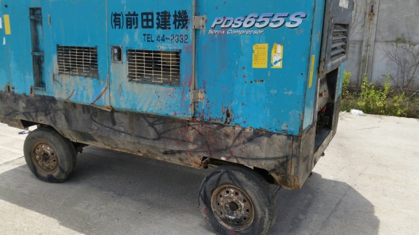 ขาย เครื่องปั๊มลม AIRMAN PDS655S แบบมีพ่วงลาก พร้อมใช้งาน ลมแรง เก่านอกครับ
