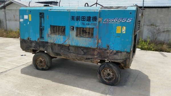 ขาย เครื่องปั๊มลม AIRMAN PDS655S แบบมีพ่วงลาก พร้อมใช้งาน ลมแรง เก่านอกครับ