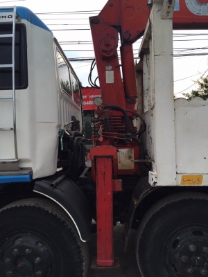 รถ12ล้อHinoโปรเฟีย2เพลา 240แรงติดเครนUNIC500ท้องV6ปลอก5ชัก