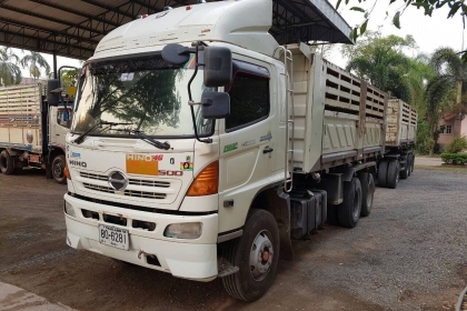 ขายรถพ่วงดัมพ์ HINO เครื่อง 380 แรง ปี 54 กระบะดัมพ์สามมิตร ลูก 3 เพลาแท้ ทะเบียนพร้อม
