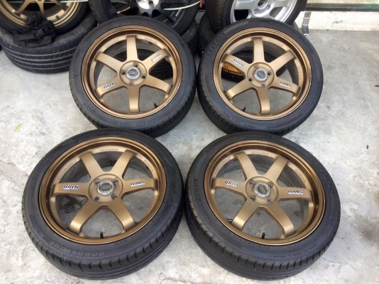 (มือ2)te37ขอบ17"4รู100+ยางดอกเต็มปี13 ขายยกชุด‬ 10,900.฿