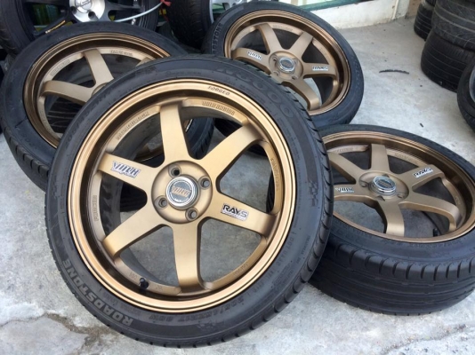 (มือ2)te37ขอบ17"4รู100+ยางดอกเต็มปี13 ขายยกชุด‬ 10,900.฿